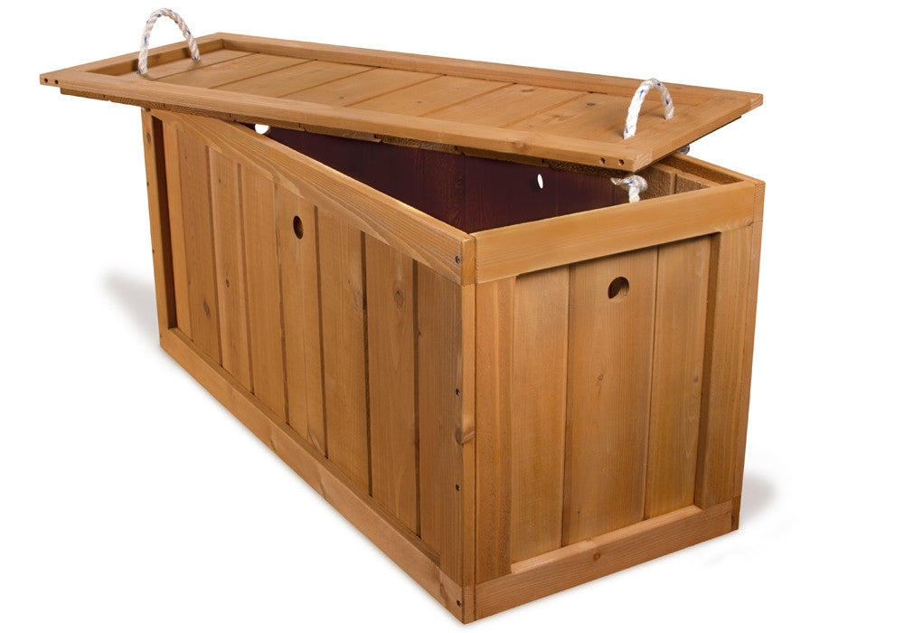 Studio shot of wood toy chest by Gorilla Playsets. Studio shot of wood toy chest by Gorilla Playsets.