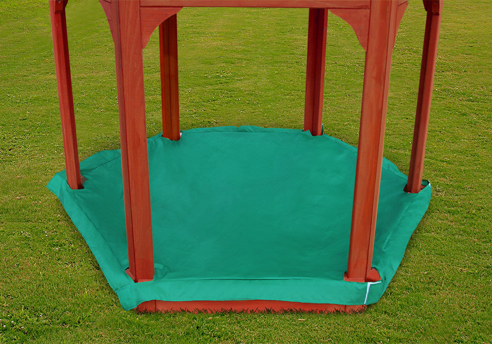 Lifestyle view of Play-Zee-Bo Replacement Sandbox Cover from Gorilla Playsets. Lifestyle view of Play-Zee-Bo Replacement Sandbox Cover from Gorilla Playsets.