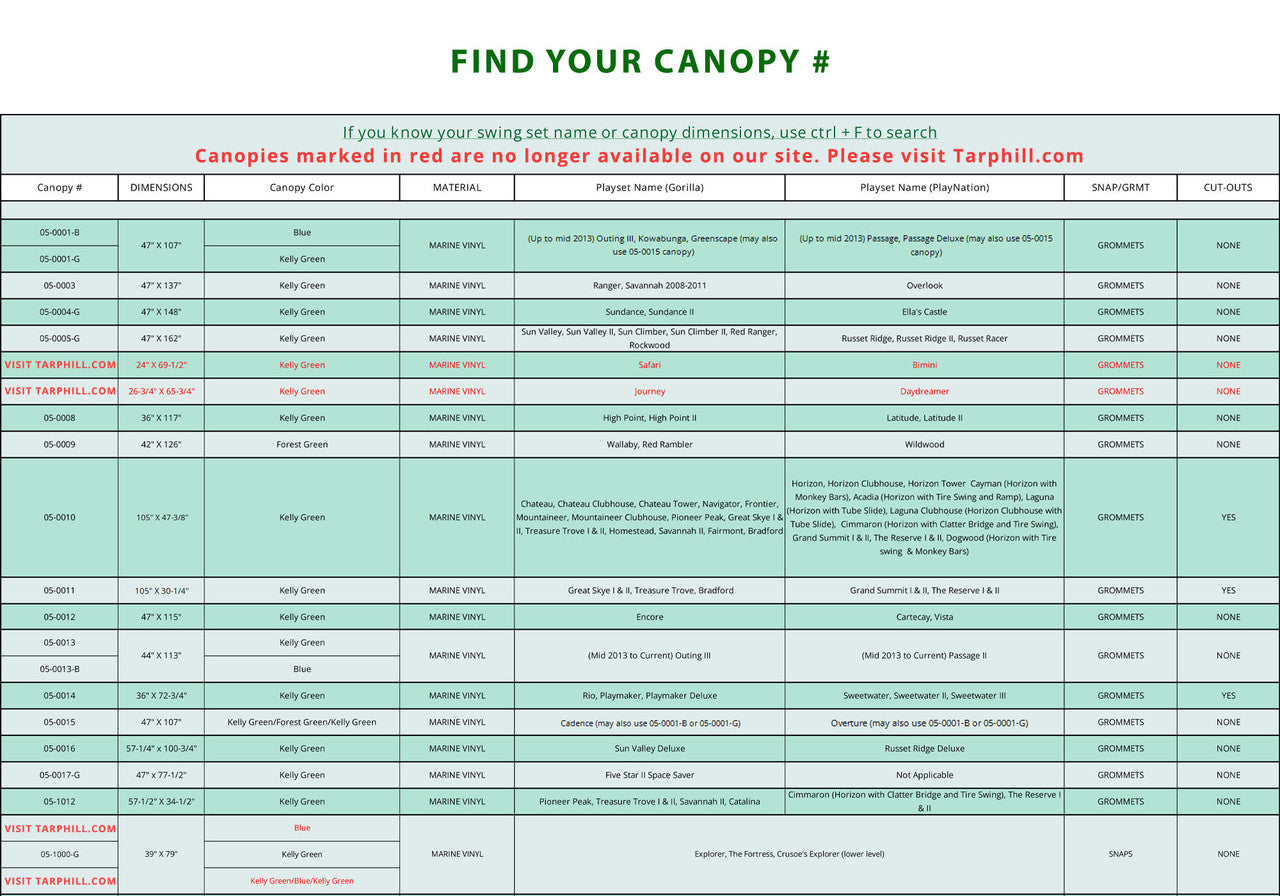 Replacement Canopy Replacement Canopy