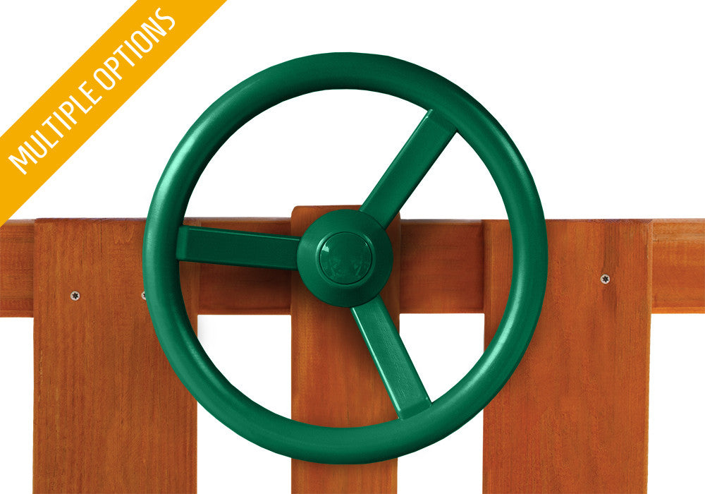Studio view of steering wheel from Gorilla Playsets. Studio view of steering wheel from Gorilla Playsets.
