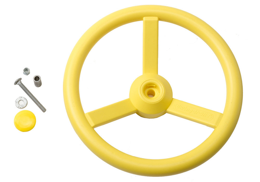 Exploded view of steering wheel from Gorilla Playsets. Exploded view of steering wheel from Gorilla Playsets.