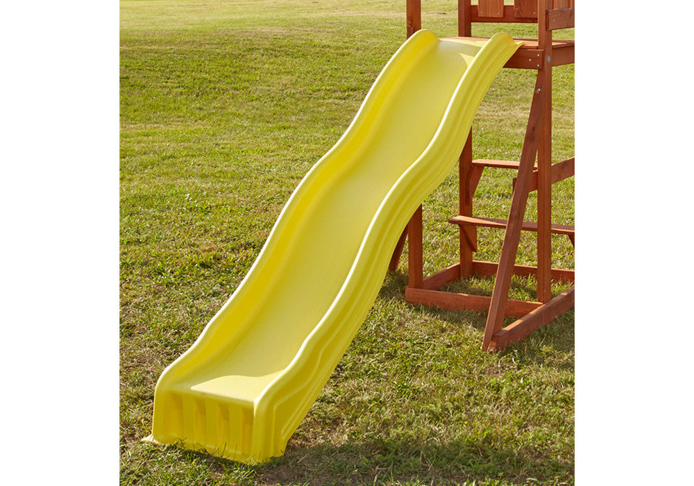 Lifestyle shot of Cool Wave Slide from Gorilla Playsets Lifestyle shot of Cool Wave Slide from Gorilla Playsets