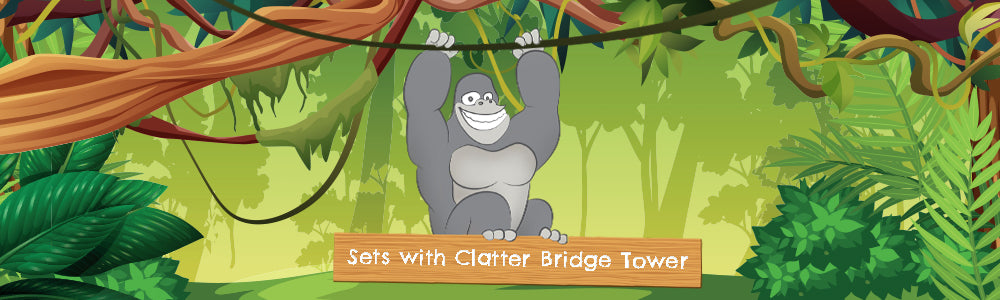 Children's Swing Sets with Clatter Bridge & Tower