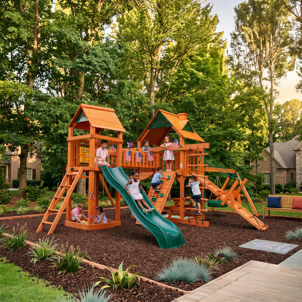 Pioneer Peak Swing Set | Kids Outdoor Playset | Gorilla Playsets