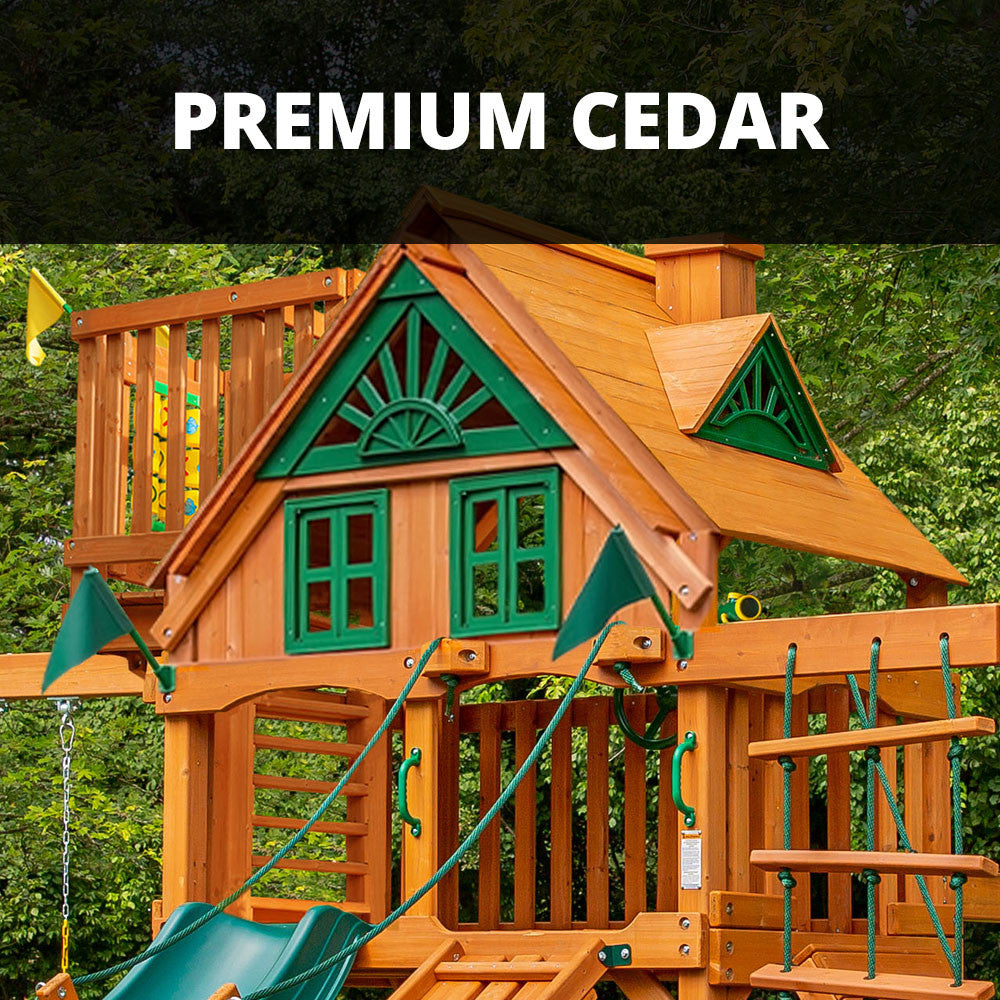 Frontier w/ Sky Loft Swing Set | Gorilla Playsets