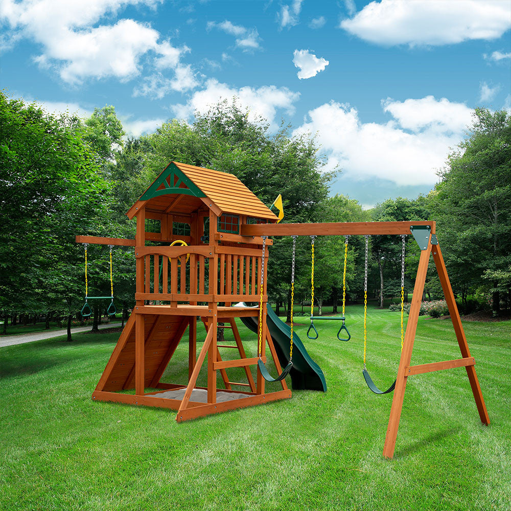Outing w/ Trapeze Bar Swing Set