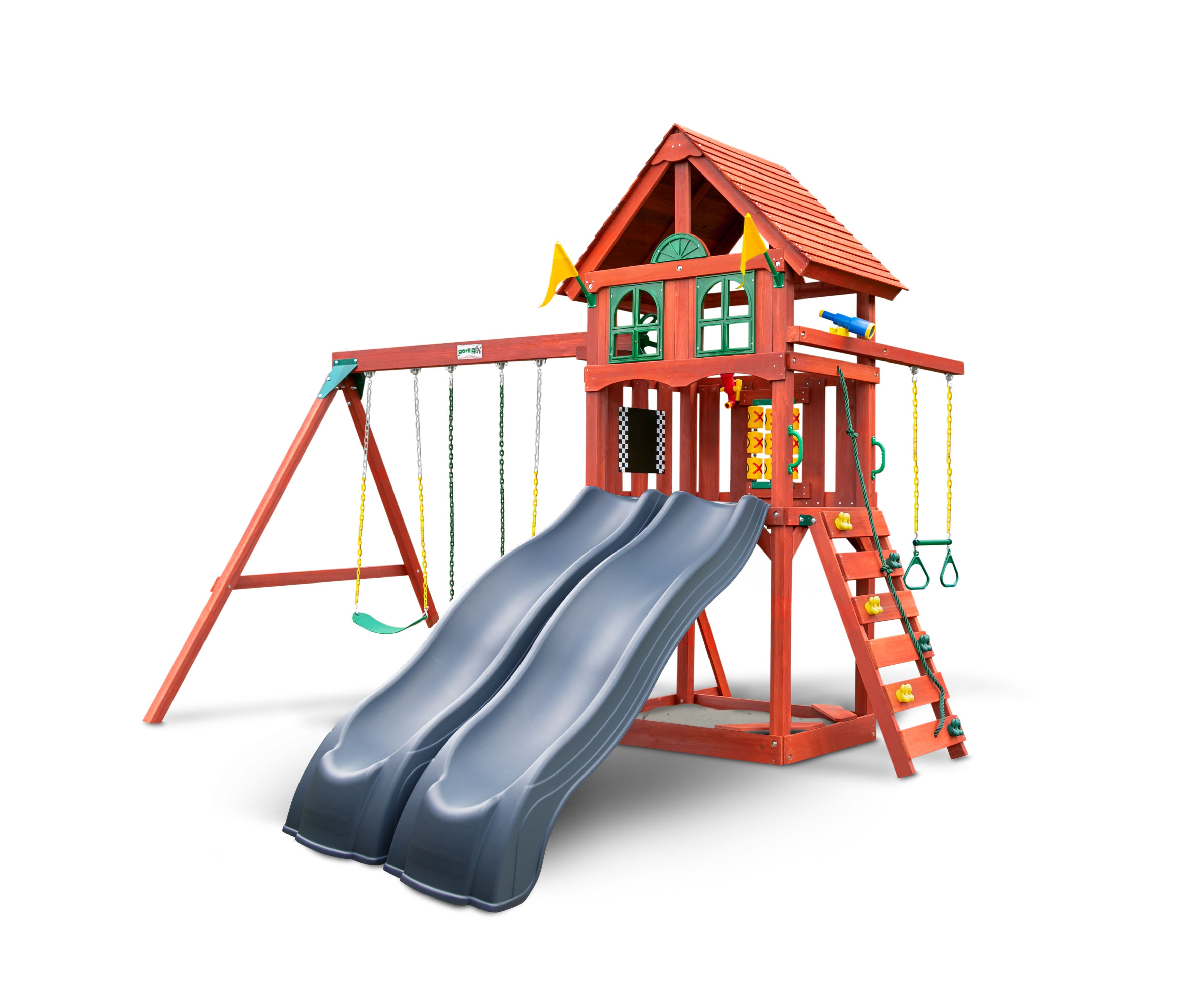 Adventure Wave Swing Set w/ Grey Slides
