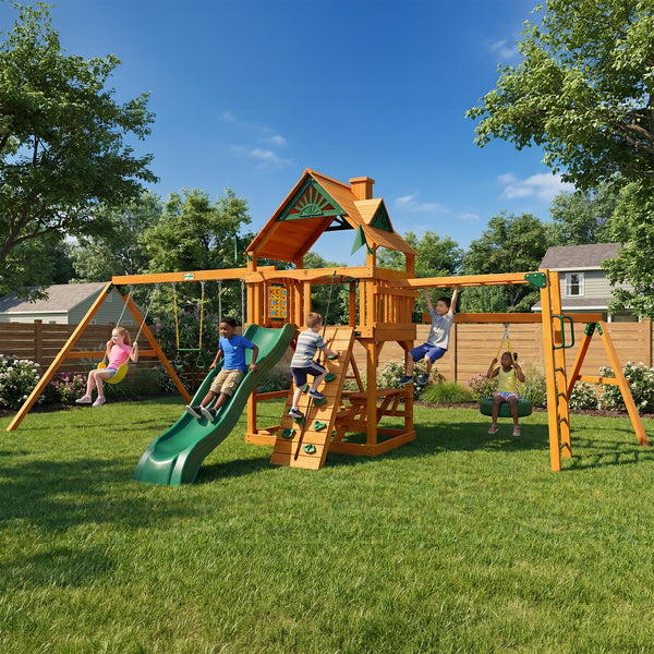Homestead Wooden Swing Set with Swing | Gorilla Playsets