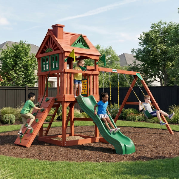 Nantucket II Wooden Swing Set | Gorilla Playsets