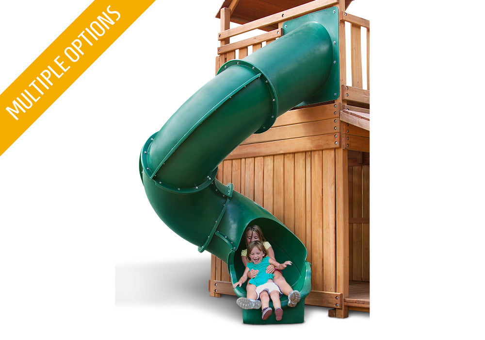 Studio shot of Green Super Tube Slide from Gorilla Playsets