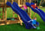 Lifestyle shot of Blue Super Wave Scoop Slide from Gorilla Playsets