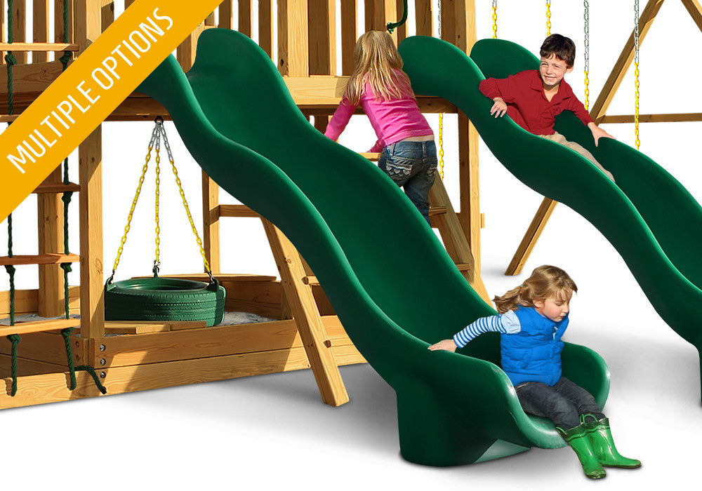 Studio shot of Green Super Wave Scoop Slide from Gorilla Playsets