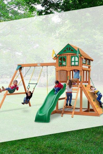 Swing Set For Backyard Playground Slide Fun Playset Outdoor Toddler Kid J 